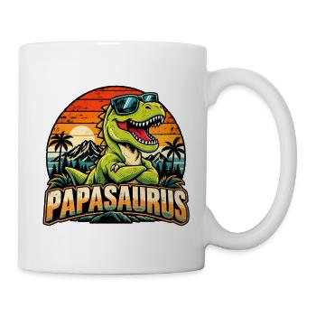  Papasaurus Dinosaurier T-rex Retro - Tasse - Weiß - Rechts