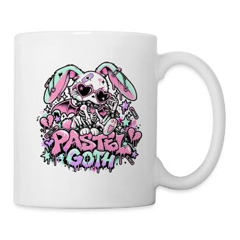  Pastell Goth Skelett Häschen Kaninchen - Tasse - Weiß - Rechts