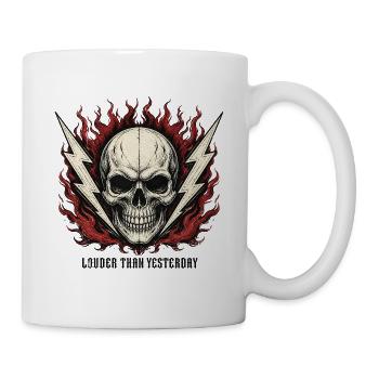 Dreh es lauter, bis es weh tut – Skull Rock & Ca - Tasse - Weiß - Rechts