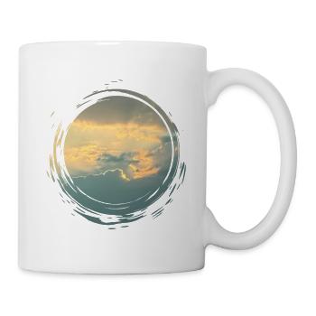 Sunlit Sky Circle Pinseldruck - Tasse - Weiß - Rechts
