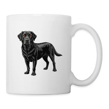 Schwarzer Labrador Retriever - Tasse - Weiß - Rechts