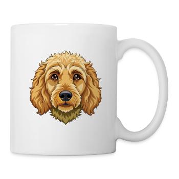 Goldendoodle-Hundekopf - Tasse - Weiß - Rechts