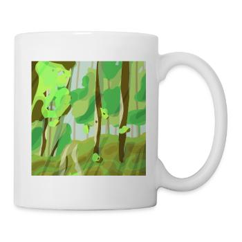 Waldlandschaft in Grüntönen - Tasse - Weiß - Rechts