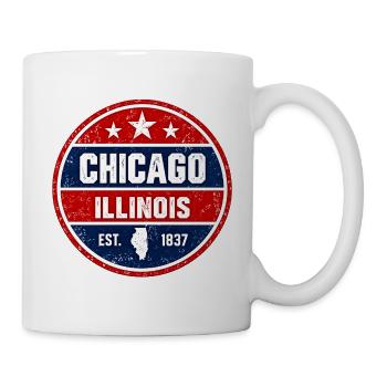 Chicago - Illinois - 1837 - United States  America - Tasse - Weiß - Rechts