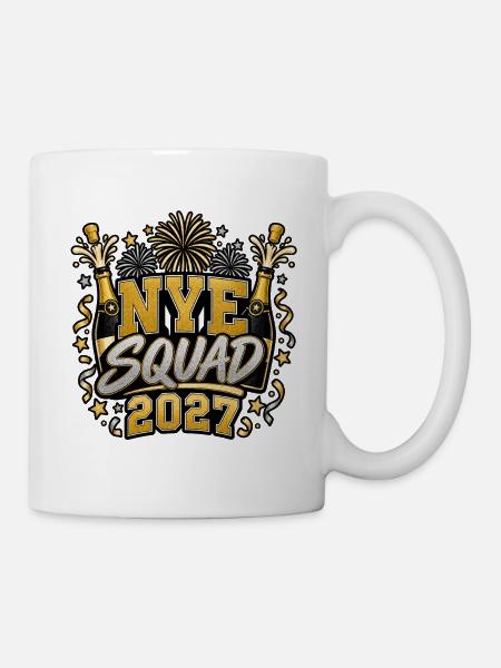 Silvester-Mannschaft 2021 Glitz - Tasse - Weiß