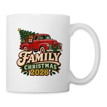 Familien-Weihnachts-2026 Vintage-Truck - Tasse - Weiß - Rechts