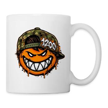 Graffiti Smily mit Camouflage Cap - Tasse - Weiß - Rechts
