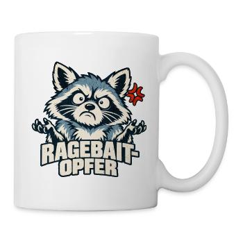 Ragebait Opfer Waschbär Jugendwort 2026 lustig - Tasse - Weiß - Rechts