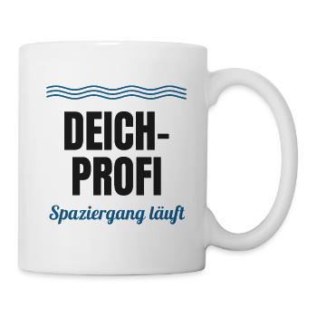 Deich-Profi – Spaziergang läuft (Nordsee) - Tasse - Weiß - Rechts