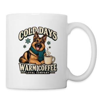 Deutscher Schäferhund Winterkaffee – Loyale Firma - Tasse - Weiß - Rechts