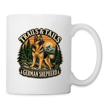 Trails and Tails – Deutscher Schäferhund Wandern - Tasse - Weiß - Rechts