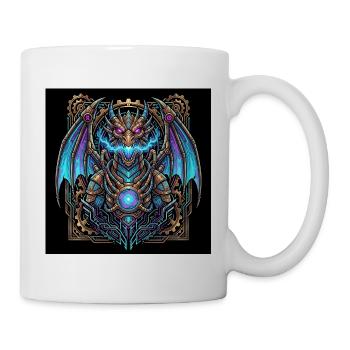 Mechanical Steampunk Dragon - Tasse - Weiß - Rechts