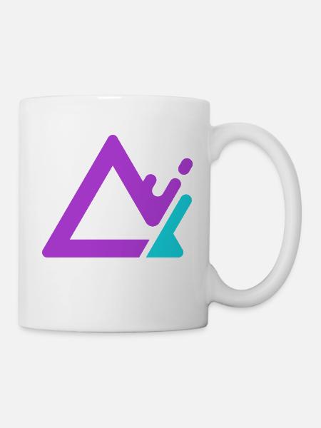 Geometrischer Berg-Logo in Lila Cyan - Tasse - Weiß