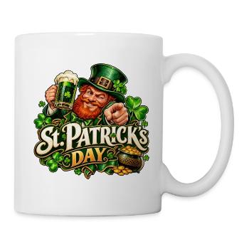 St Patrick Day Leprechaun Feier - Tasse - Weiß - Rechts