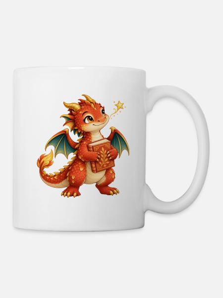 Bibliomant Drachenmann - Tasse - Weiß