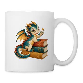 DrachenVerzauberte Bibliothekarin - Tasse - Weiß - Rechts
