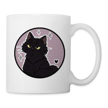 Mitternachtskatze im Sparkle Circle - Tasse - Weiß - Rechts