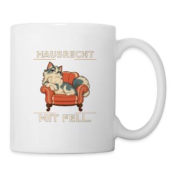 Hausrecht mit Fell Katze im Sessel - Tasse - Weiß - Rechts