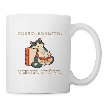Buchliebe Katze – Nicht Stören - Tasse - Weiß - Rechts