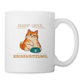 Krisensitzung der hungrigen Katze - Tasse - Weiß - Rechts