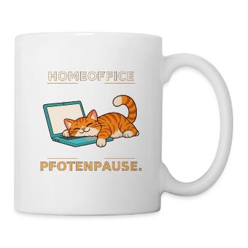 Homeoffice Pfotenpause Katze - Tasse - Weiß - Rechts