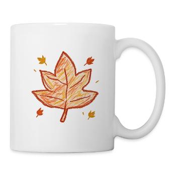 Herbst-Ahornblatt – Warme Herbstfarben - Tasse - Weiß - Rechts