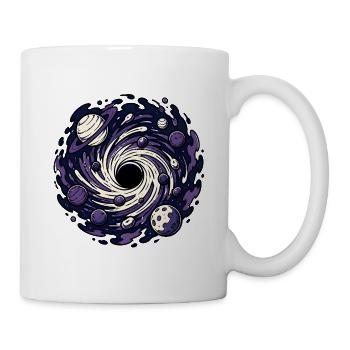 Schwarzes Loch Planet Weltraum Sci-Fi Vektor Shirt - Tasse - Weiß - Rechts