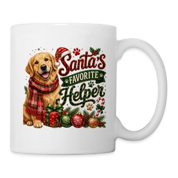 🎁 Weihnachts-Golden Retriever - Tasse - Weiß - Rechts