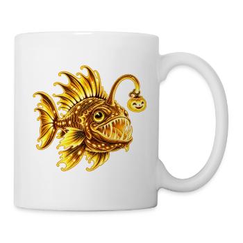 Gelb-Gold-Biolumineszente Laternenfische - Tasse - Weiß - Rechts