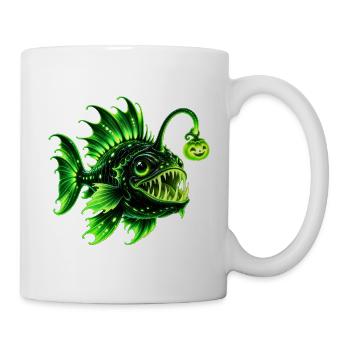 Grüner biolumineszenter Laternenfisch - Tasse - Weiß - Rechts