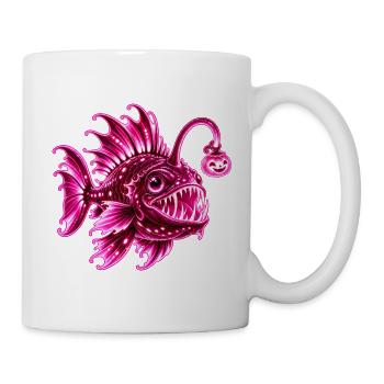 Rosa biolumineszente Laternenfisch - Tasse - Weiß - Rechts