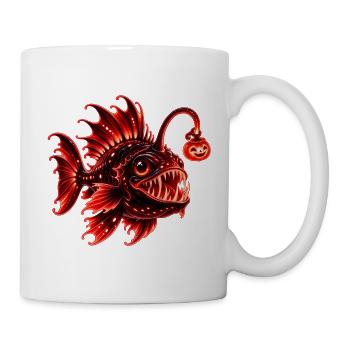 Roter biolumineszenter Laternenfisch - Tasse - Weiß - Rechts