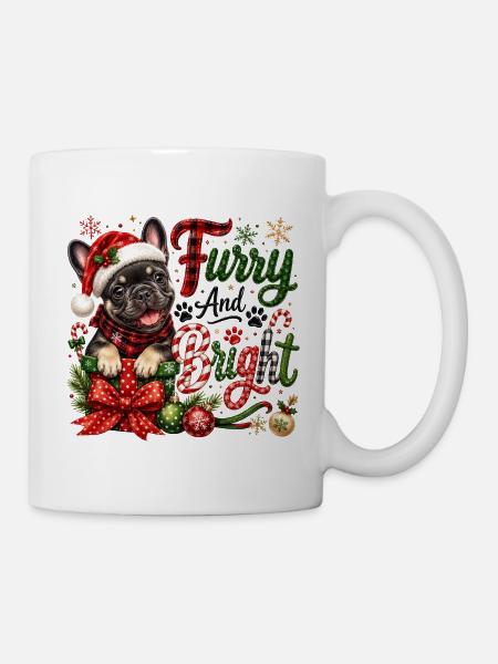 🎁 Weihnachten Französischer Bulldogge - Tasse - Weiß
