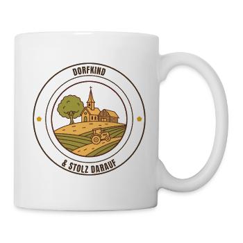 Dorfkind & stolz darauf. Landleben Shirt - Tasse - Weiß - Rechts