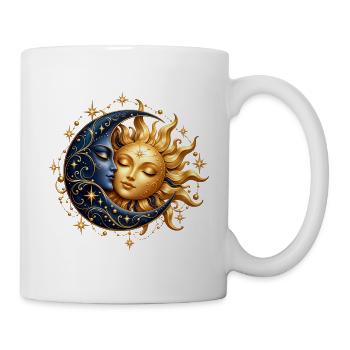 Himmlischer Mond und Sonne - Tasse - Weiß - Rechts