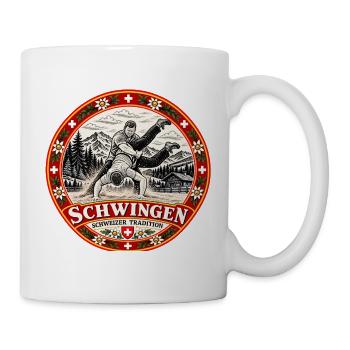 Schwingen Schweizer Traditionssport - Tasse - Weiß - Rechts