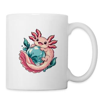 Axolotl-Blasengarten - Tasse - Weiß - Rechts
