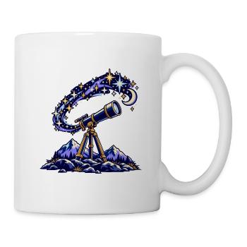 Teleskop unter einem Sternenhimmel - Tasse - Weiß - Rechts