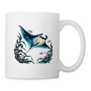 Ozeanstrahl unter Kelp - Tasse - Weiß - Rechts
