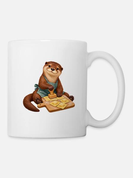 Otter formt Ravioli - Tasse - Weiß