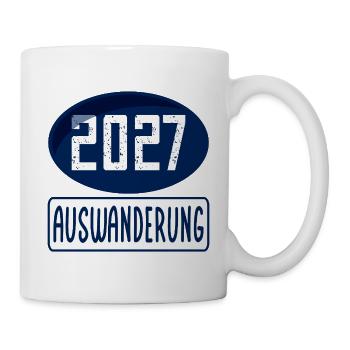 Auswanderung 2027 - Tasse - Weiß - Rechts