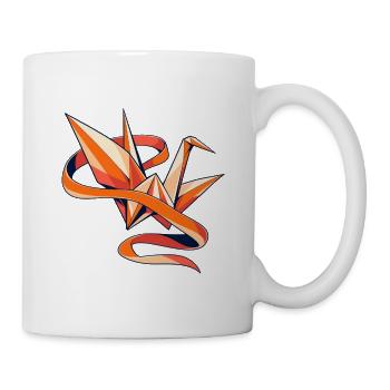 Papierkranich in einer Bandbrise - Tasse - Weiß - Rechts