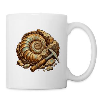 Entdeckung des Ammonitfeldes - Tasse - Weiß - Rechts