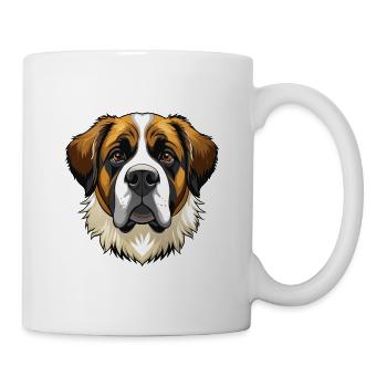 Bernhardiner Hundekopf - Tasse - Weiß - Rechts