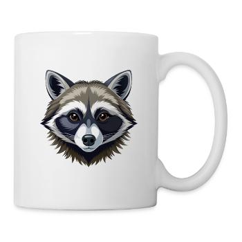Waschbärkopf - Tasse - Weiß - Rechts
