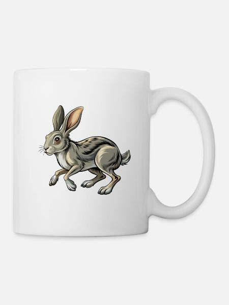 Running Rabbit - Tasse - Weiß