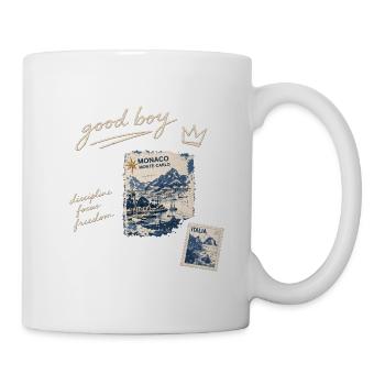 Good Boy Freiheit Reise-Stempel - Tasse - Weiß - Rechts