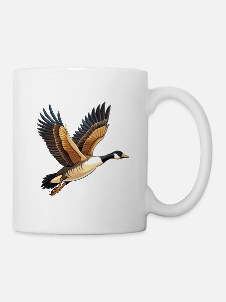 Fliegende Kanadische Gans - Tasse - Weiß