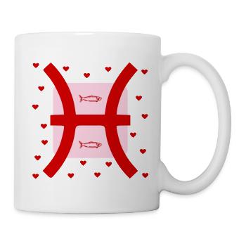 Geburtstag Fische, Februar März - Tasse - Weiß - Rechts