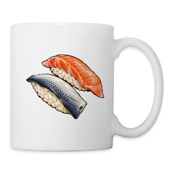Lachs und Saba Nigiri - Tasse - Weiß - Rechts